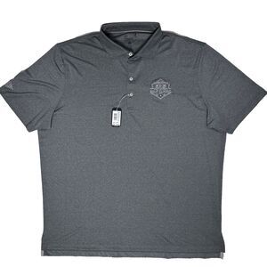 NWT $98 Johnnie-O Dark Gray Heather Golf Polo Shirt Club Logo Men's Size XL (A5)